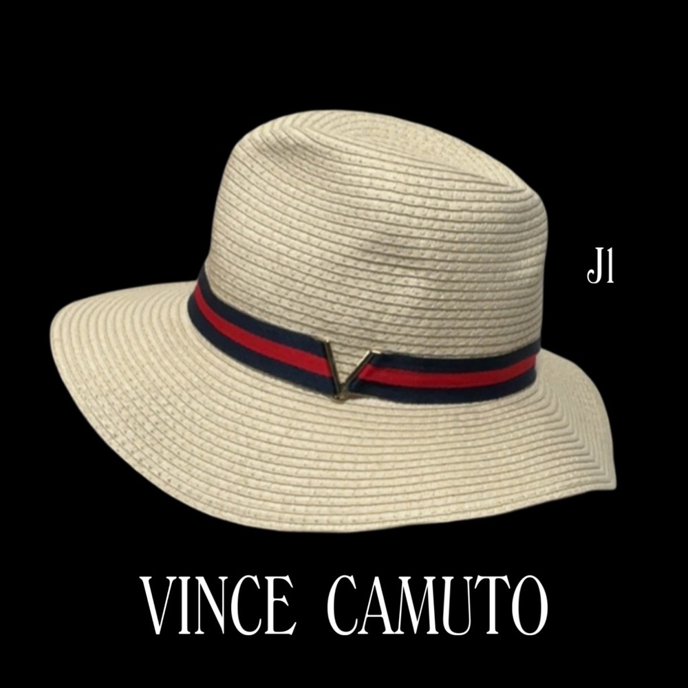 NWT VINCE CAMUTO Straw Panama Adjustable Floppy Sunhat